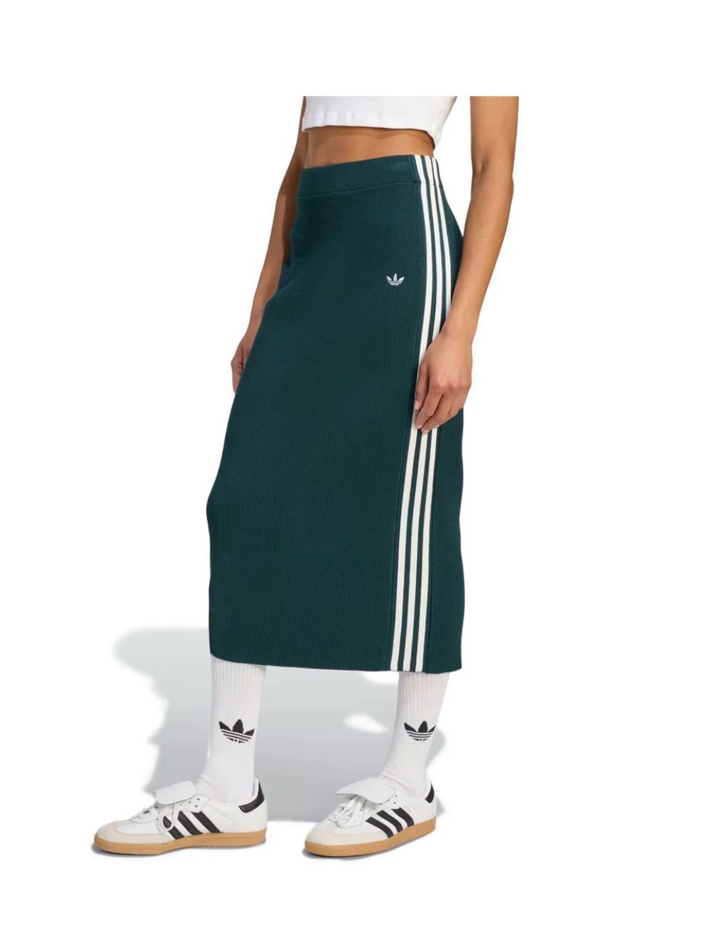Adidas Forest Green Ribbed Midi Skirt -NWT- Sz - XS